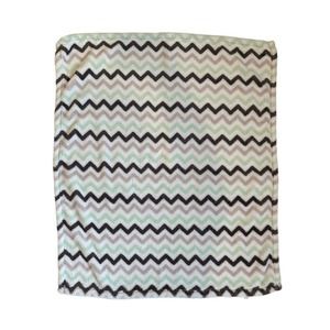 Baby Gear Green White Gray Zig Zag Chevron Fleece Baby Security Blanket Lovey
